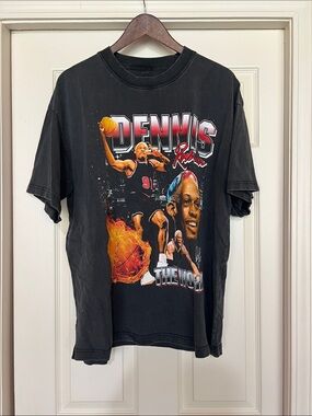 Black Dennis Rodman Graphic Rodman apparel Basketball Tee